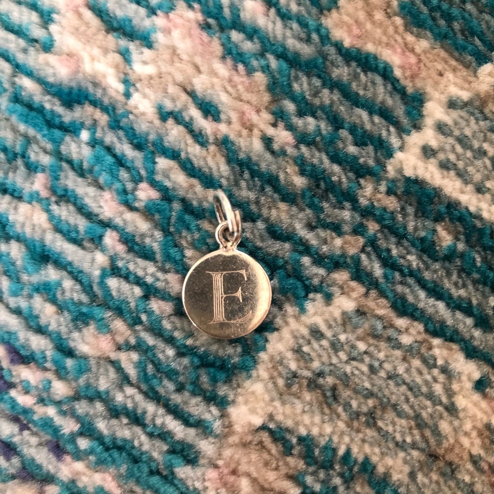Silver E Charm